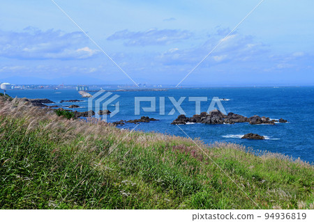 Michinoku Coastal Trail Aomori Prefecture Hachinohe City Pacific Ocean Horizon Reef Michinoku Coastal Trail Aomori Prefecture Hachinohe City Pacific Ocean Horizon Reef 94936819