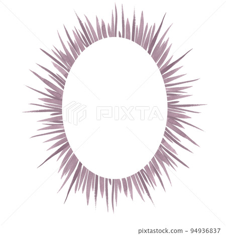 Watercolor frame of monochrome blades of grass 94936837