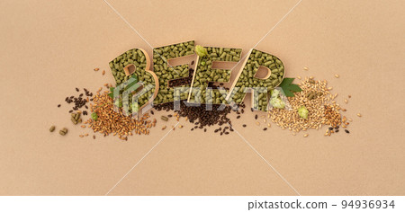 Banner with typography of the word Beer Banner with typography of the word Beer 94936934