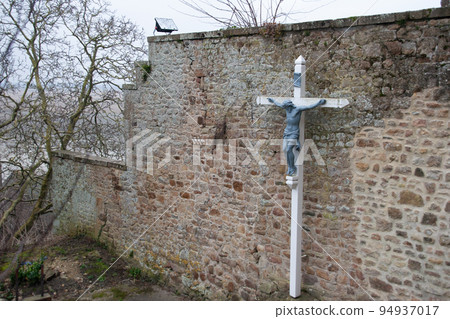 christ statue in mont saint michel in france christ statue in mont saint michel in france 94937017