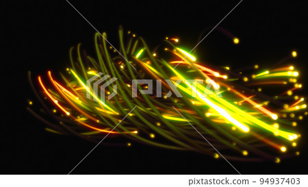 3D rendering of a colorful abstract background of strings, lines, ribbons, fibers or wires 3D rendering of a colorful abstract background of strings, lines, ribbons, fibers or wires 94937403
