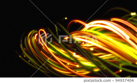 3D rendering of a colorful abstract background of strings, lines, ribbons, fibers or wires 3D rendering of a colorful abstract background of strings, lines, ribbons, fibers or wires 94937404