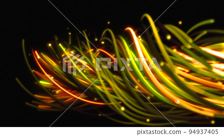 3D rendering of a colorful abstract background of strings, lines, ribbons, fibers or wires 3D rendering of a colorful abstract background of strings, lines, ribbons, fibers or wires 94937405