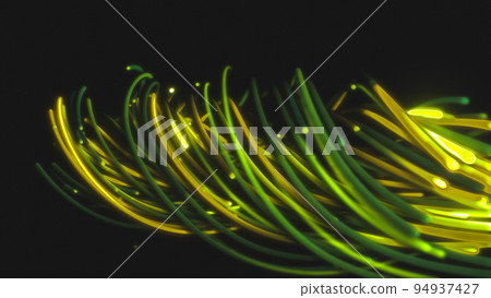 3D rendering of a colorful abstract background of strings, lines, ribbons, fibers or wires 3D rendering of a colorful abstract background of strings, lines, ribbons, fibers or wires 94937427