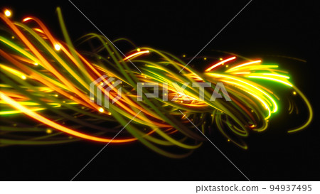 3D rendering of a colorful abstract background of strings, lines, ribbons, fibers or wires 3D rendering of a colorful abstract background of strings, lines, ribbons, fibers or wires 94937495