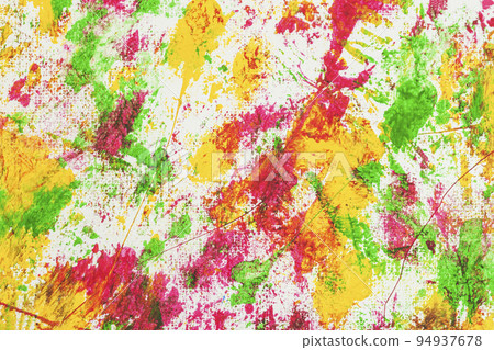 Abstract colorful background painting with spray, spots, splashes. Hand drawn, grain texture Abstract colorful background painting with spray, spots, splashes. Hand drawn, grain texture 94937678