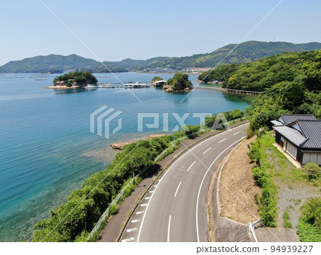 鳥瞰玄海町小島附近美麗的海岸線 94939227