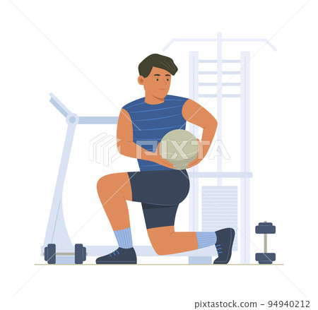 Man Workout in Fitness Training Room 94940212