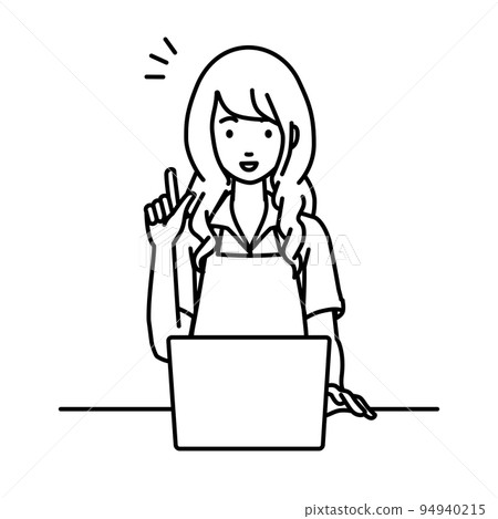 A clerk woman who sat at the desk and opened the PC and had an idea 94940215