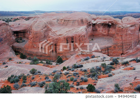 Scenery from Delicate Arch Trail, Arches National Park, Colorado Plateau in early spring, USA 94940402