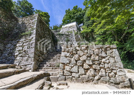 Takahashi City, Okayama Prefecture Bitchu Matsuyama Castle in sunny weather Otemon ruins 94940657