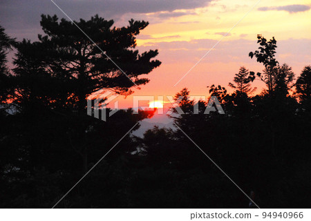 福島縣夏季萬代高原浦磐梯豬苗代町三之輪日出 94940966