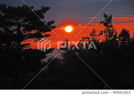 福島縣夏季萬代高原浦磐梯豬苗代町三之輪日出 94941003