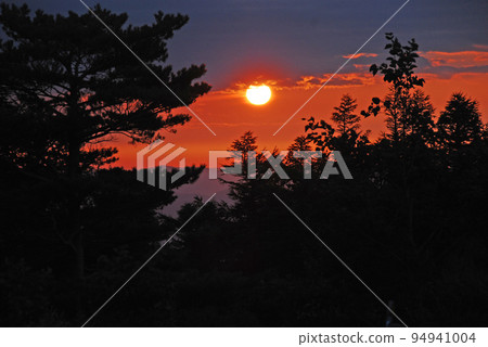 福島縣夏季萬代高原浦磐梯豬苗代町三之輪日出 94941004