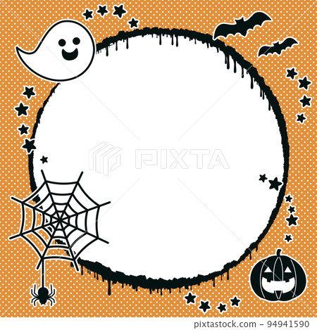 萬聖節南瓜，鬼，蝙蝠，蜘蛛網，星框素材 94941590