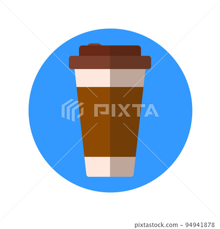 Flat illustration of cardboard coffee cup. Flat illustration of cardboard coffee cup. 94941878