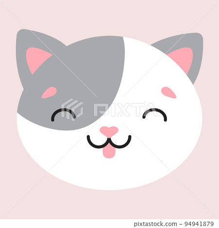 Cute simple flat illustration of a cat head. Vector illustration Cute simple flat illustration of a cat head. Vector illustration 94941879