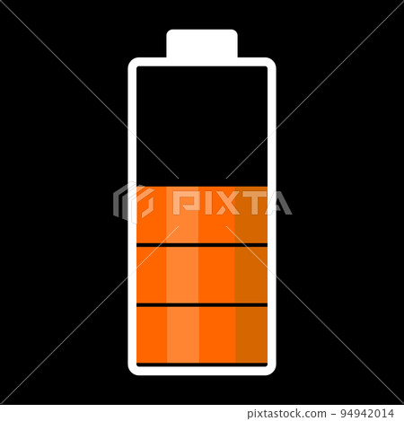 Half battery illustration. Orange color. Vector image 94942014