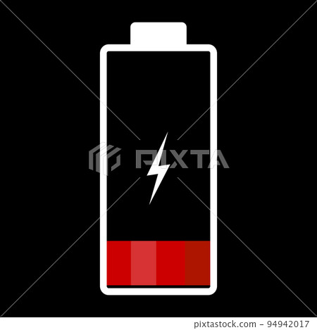 Low battery illustration. Red color. Vector image 94942017