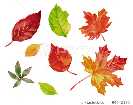 Falling leaves watercolor illustration 94942123