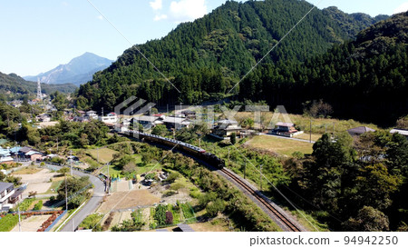 Aerial view of Chichibu Railway SL Shiraku to Mitsumineguchi 94942250