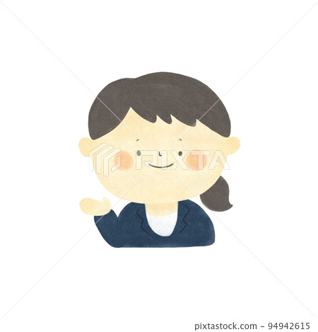 Watercolor painting guide Woman in a suit hand-drawn illustration material 94942615