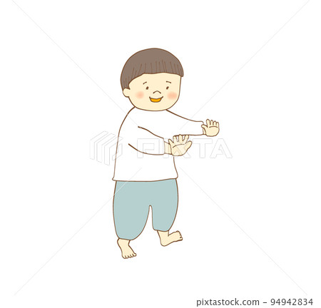 蹣跚學步的小男孩 蹣跚學步的小男孩 94942834