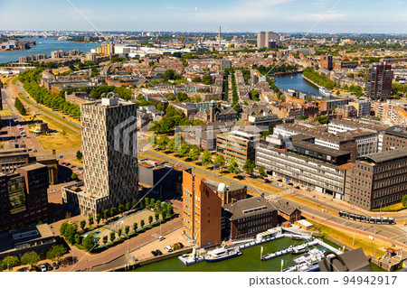 Drone photo of Delfshaven, borough of Rotterdam, Netherlands 94942917