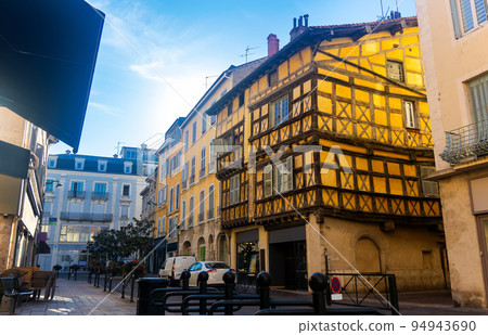 Medieval half-timbered house in small French town of Bourg-en-Bresse Medieval half-timbered house in small French town of Bourg-en-Bresse 94943690