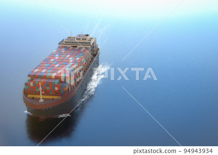 Cargo ship or vessel with containers in ocean 94943934