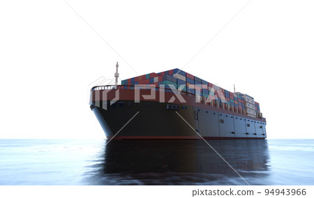 Cargo ship or vessel with containers in ocean Cargo ship or vessel with containers in ocean 94943966