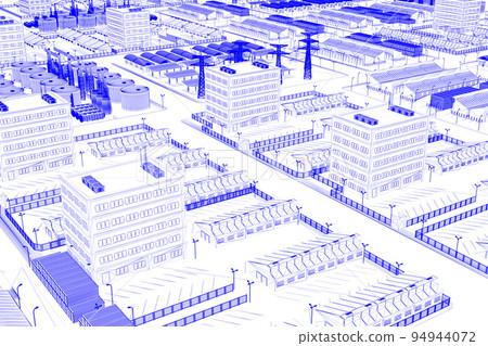 Blueprint of industrial estate park with infrastructure development 94944072