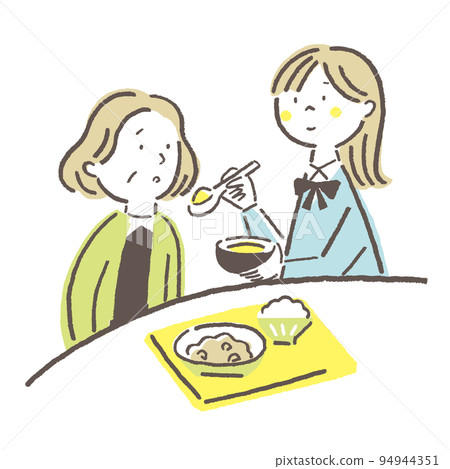 Young carer A female student who helps her grandmother with meals 94944351