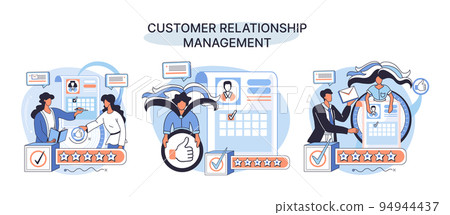 CRM metaphor. Customer Relationship Management. Application software for service organization CRM metaphor. Customer Relationship Management. Application software for service organization 94944437