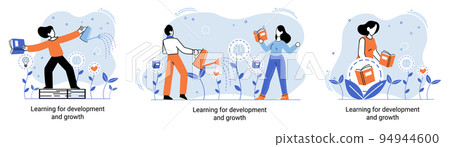 Learning for development and growth. Self-learning, online emoloyee education metaphor, goal achieving 94944600