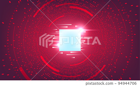 Metaverse abstract background with glowing glitch square in the center. 94944706