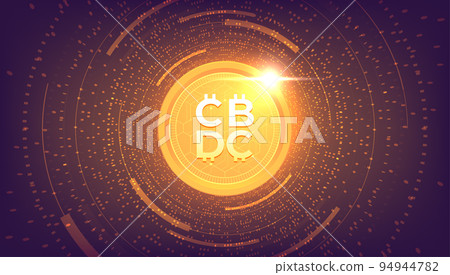CBDC futuristic digital money on dark background banner template design. CBDC futuristic digital money on dark background banner template design. 94944782