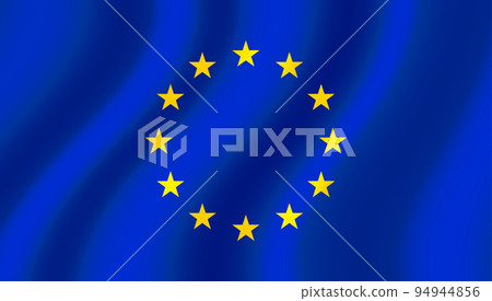 Wavy flag of European Union. vector 94944856