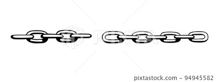 Chain as symbol of unity and cooperation. Sketch of metal chains. Vector illustration Chain as symbol of unity and cooperation. Sketch of metal chains. Vector illustration 94945582
