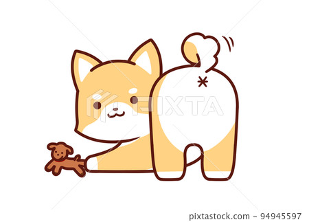 Shiba Inu playing with a stuffed animal ① Shiba Inu playing with a stuffed animal ① 94945597