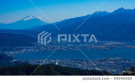 Takabocchi Highlands, Mt.Fuji and Lake Suwa scenery in autumn Takabocchi Highlands, Mt.Fuji and Lake Suwa scenery in autumn 94946089