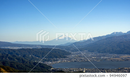 Takabocchi Highlands, Mt.Fuji and Lake Suwa scenery in autumn Takabocchi Highlands, Mt.Fuji and Lake Suwa scenery in autumn 94946097