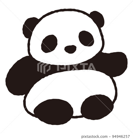 Illustration of baby panda raising hand Illustration of baby panda raising hand 94946257