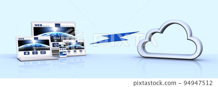 Cloud icon and computer device, cloud computing communication image 94947512