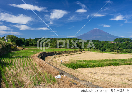 Harvested rice fields and Mt. Fuji, Takenoshita's original scenery 94948239