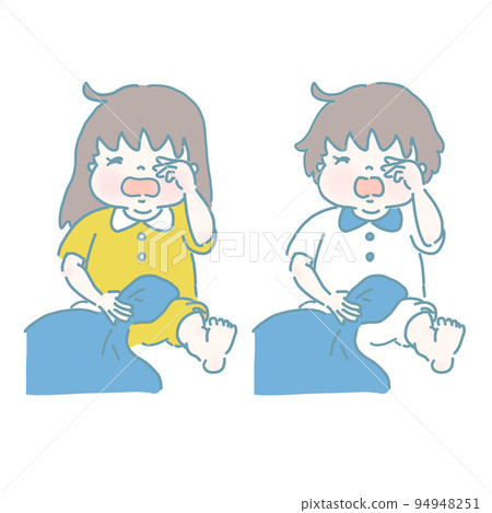 昏昏欲睡的女孩和男孩（現代色） 94948251