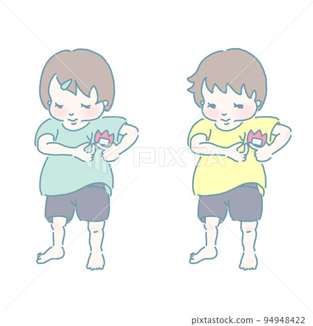 Girls and boys with name tags (pastel color) Girls and boys with name tags (pastel color) 94948422