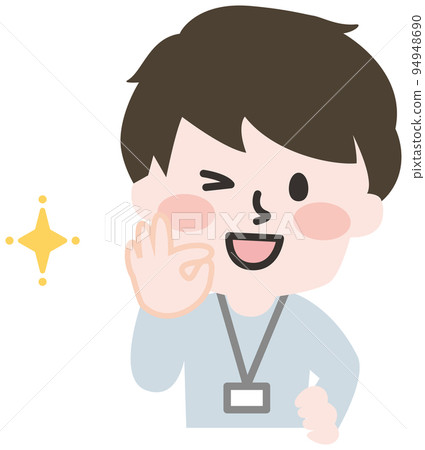 Male staff doing OK pose 94948690