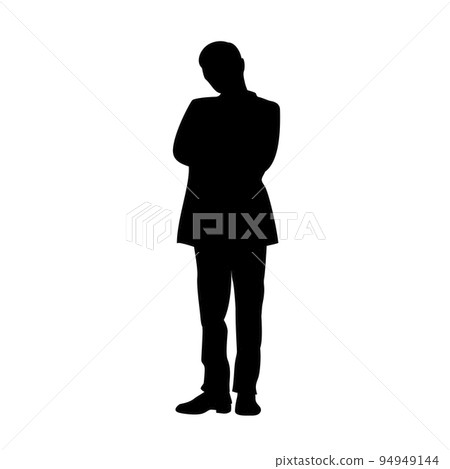 Silhouette illustration of a worried office worker Silhouette illustration of a worried office worker 94949144