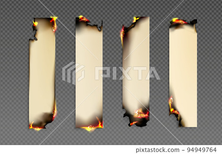 Burning paper png set isolated on transparent Burning paper png set isolated on transparent 94949764